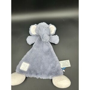 Demdaco Plush Black Grey Elephant Lovey Baby Security Flat Blankie Nancy Tillman